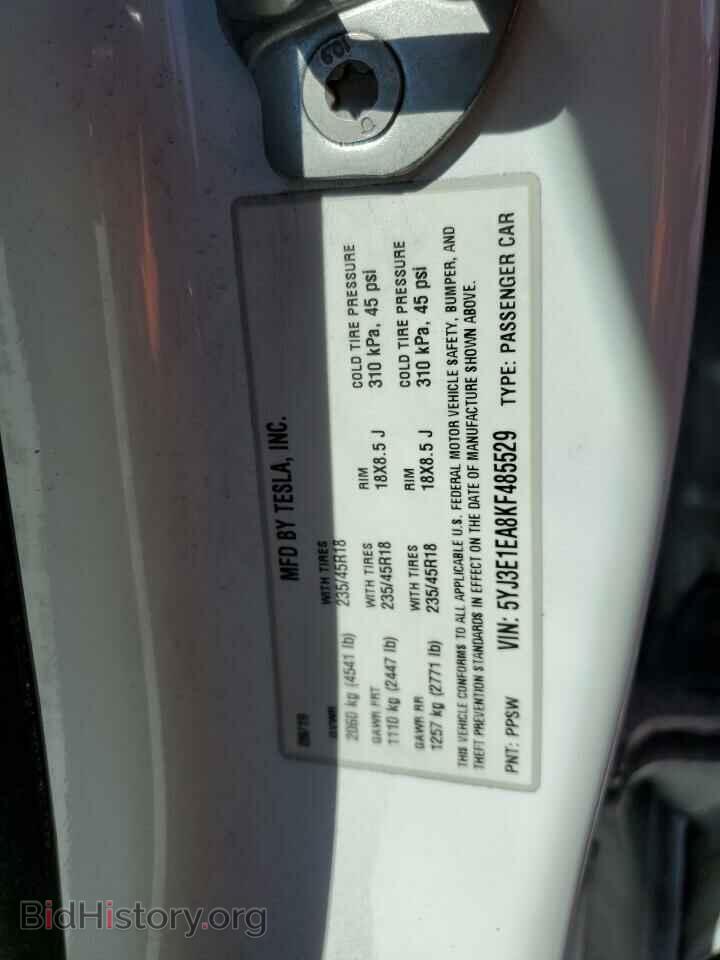 2019 TESLA MODEL 3 - VIN: 5YJ3E1EA8KF485529 - Photo 10