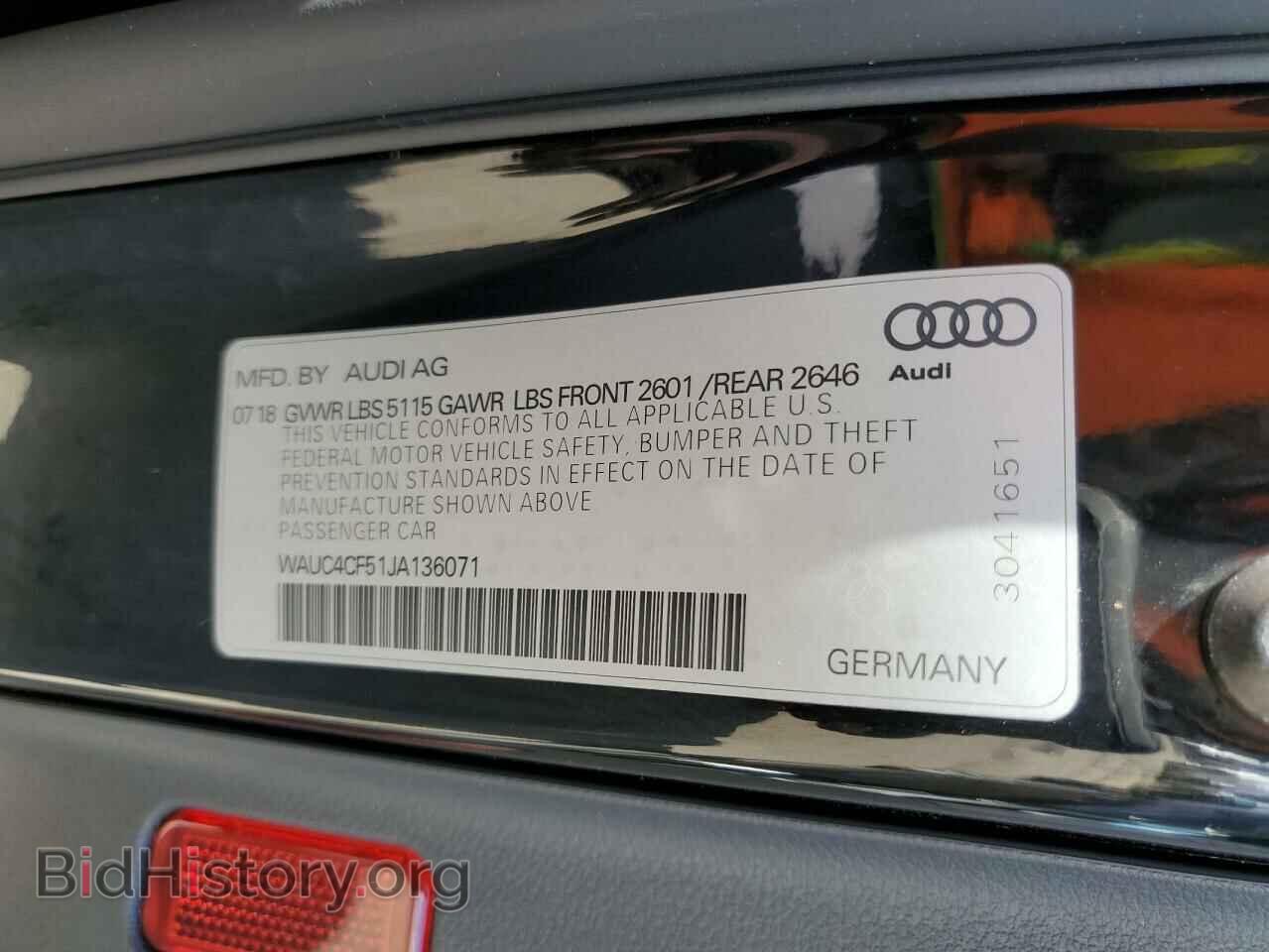 2018 AUDI S5/RS5 - VIN: WAUC4CF51JA136071 - Фото 10