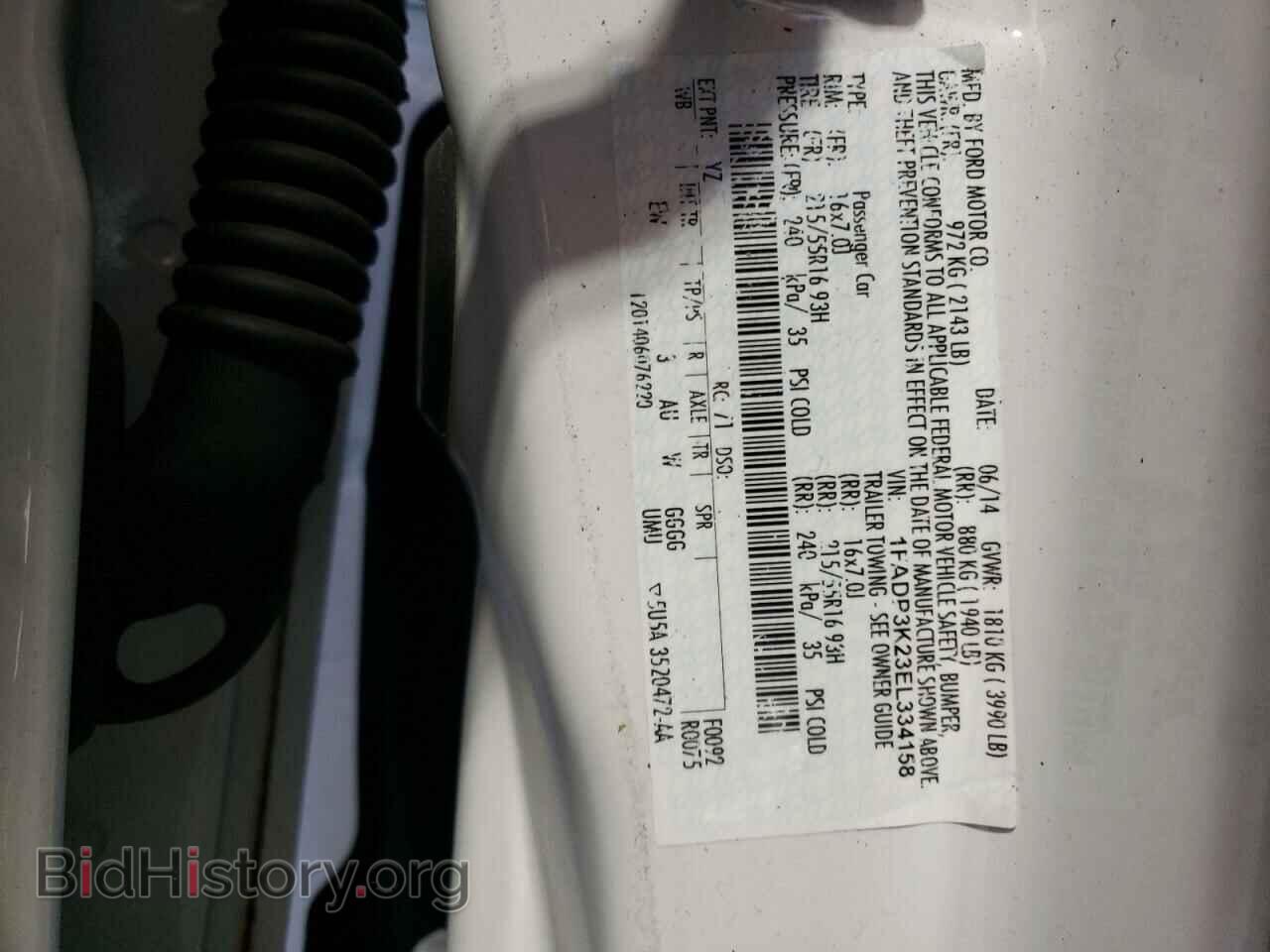 2014 FORD FOCUS - VIN: 1FADP3K23EL334158 - Фото 10