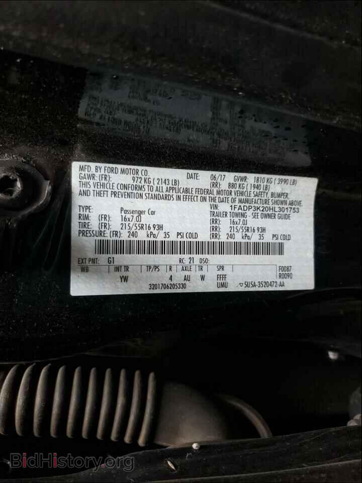 2017 FORD FOCUS - VIN: 1FADP3K20HL301753 - Фото 10