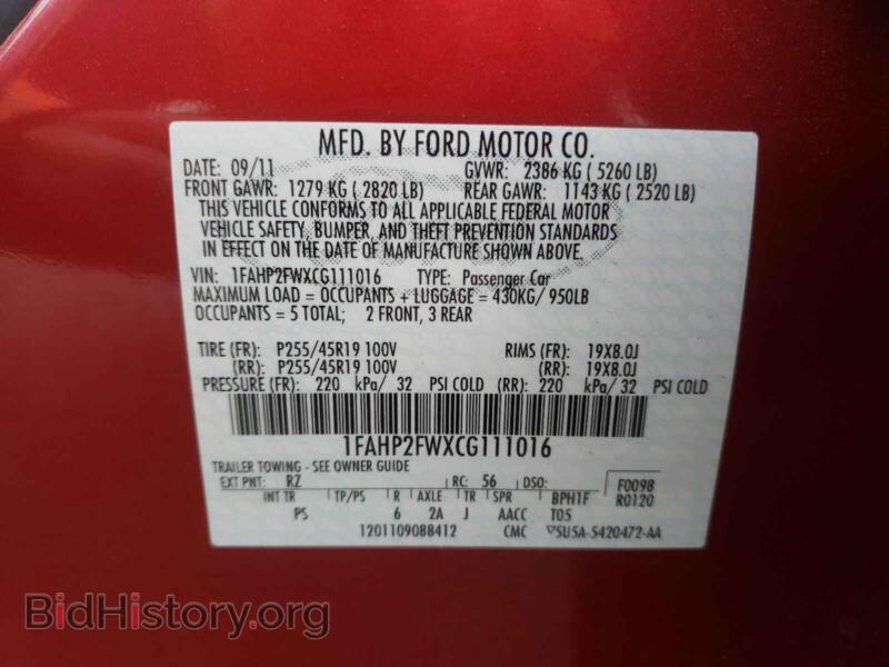 2012 Ford TAURUS (VIN 1FAHP2FWXCG111016) — photo 10 of 10