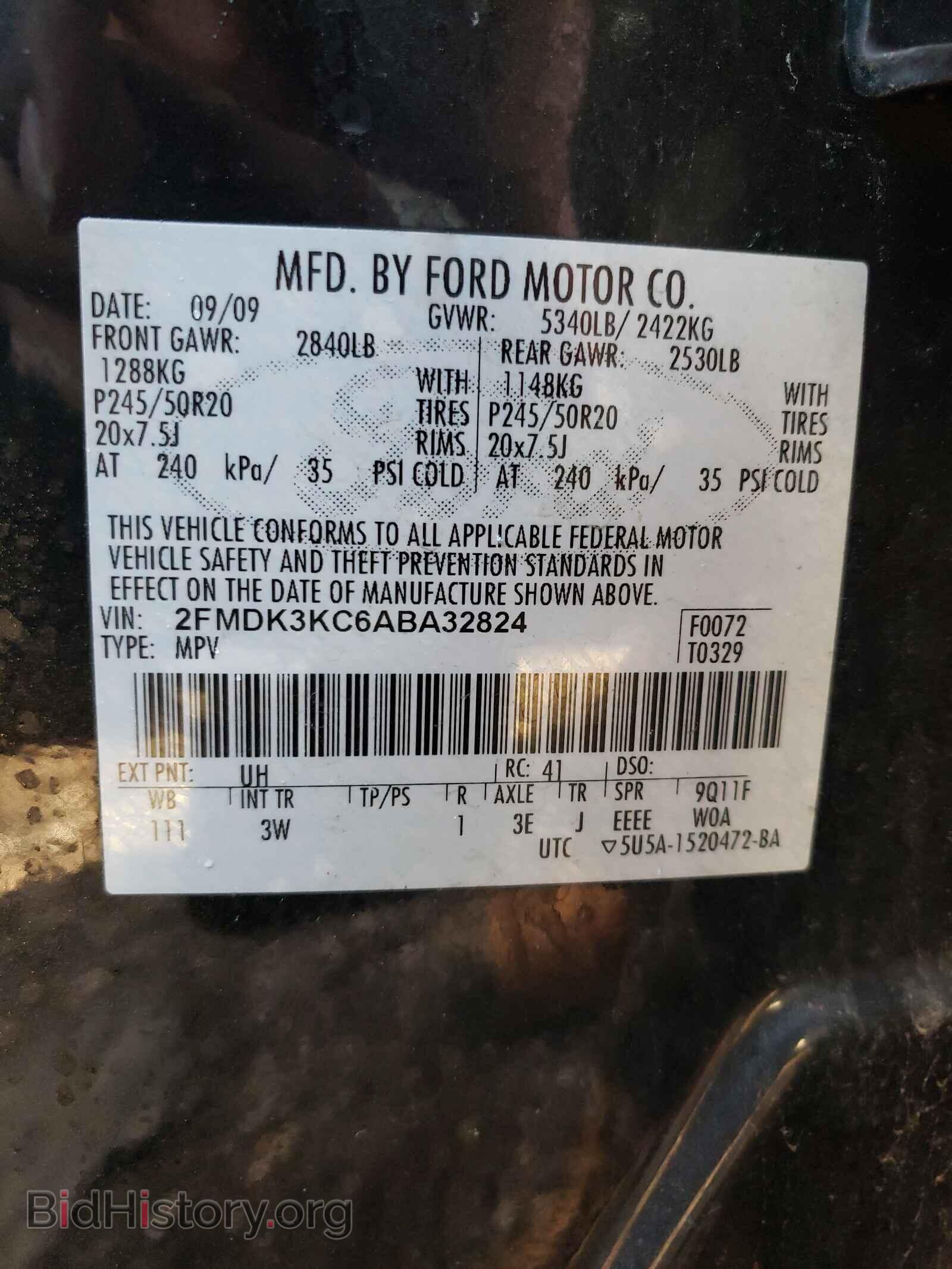 2010 FORD EDGE - VIN: 2FMDK3KC6ABA32824 - Фото 10