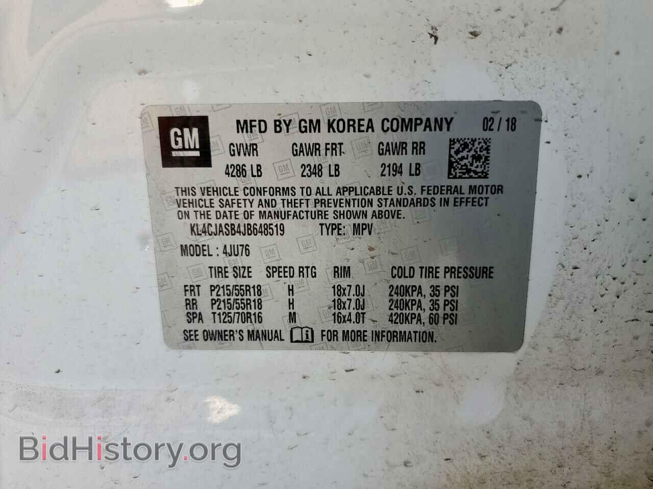 2018 BUICK ENCORE - VIN: KL4CJASB4JB648519 - Фото 14