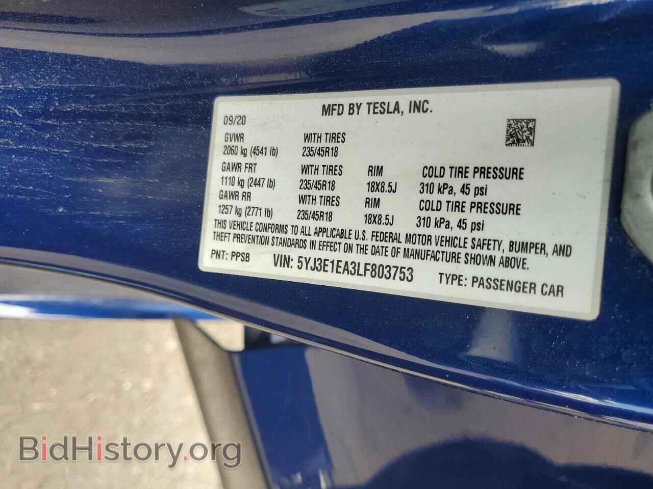 2020 TESLA MODEL 3 - VIN: 5YJ3E1EA3LF803753 - Photo 12