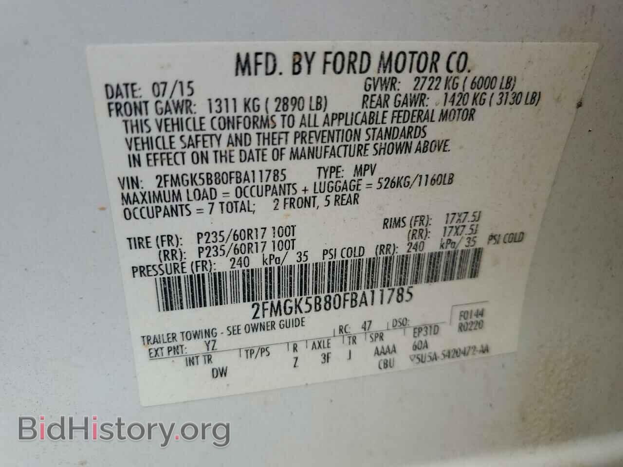 2015 FORD FLEX - VIN: 2FMGK5B80FBA11785 - Photo 13