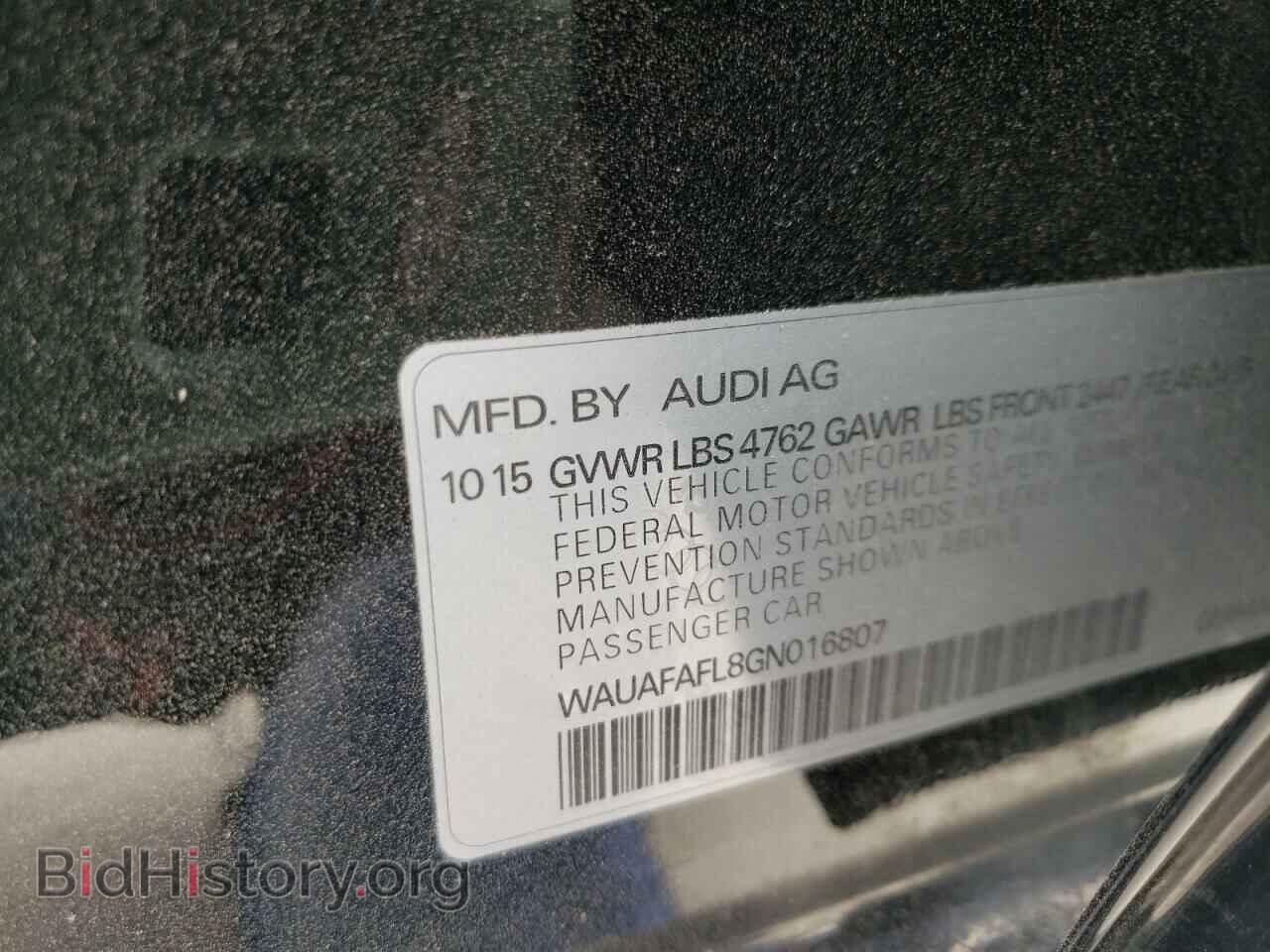 2016 AUDI A4 - VIN: WAUAFAFL8GN016807 - Фото 10