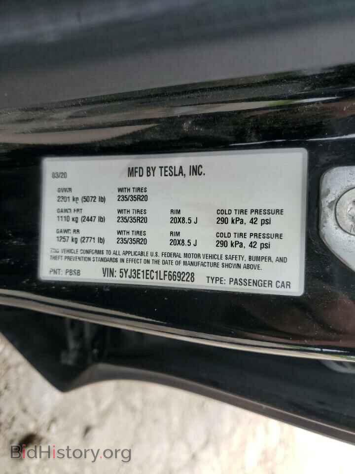 2020 TESLA MODEL 3 - VIN: 5YJ3E1EC1LF669228 - Photo 13