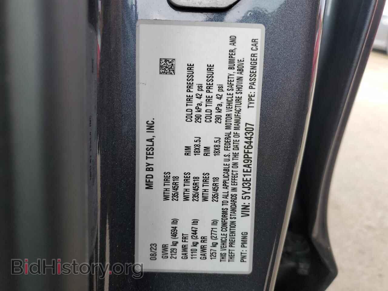 2023 TESLA MODEL 3 - VIN: 5YJ3E1EA9PF644307 - Фото 12