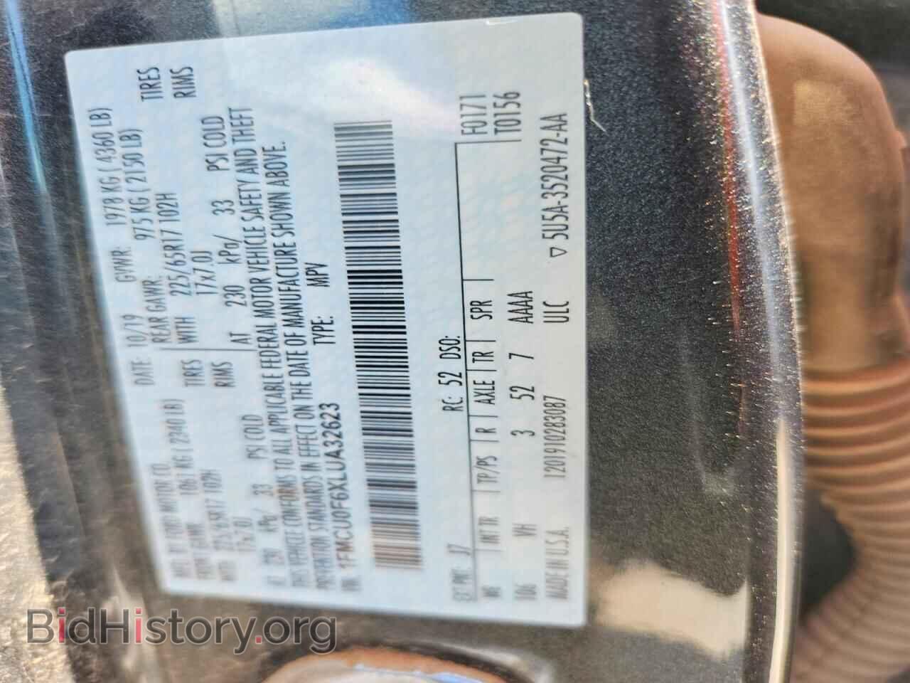 2020 FORD ESCAPE - VIN: 1FMCU0F6XLUA32623 - Photo 13