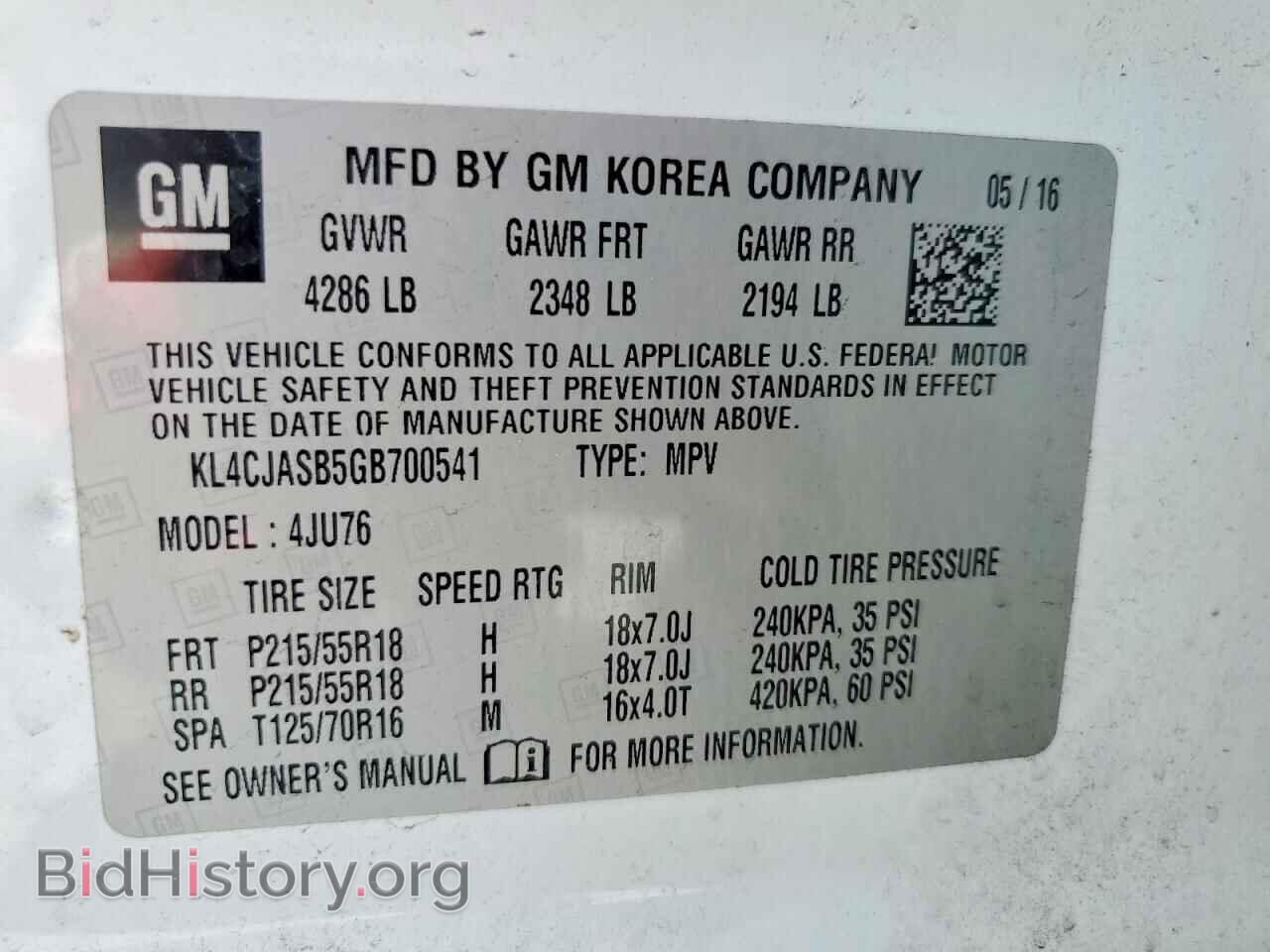 2016 BUICK ENCORE - VIN: KL4CJASB5GB700541 - Photo 13