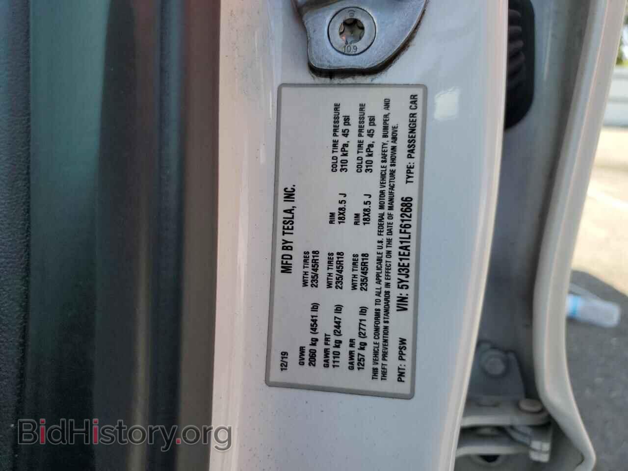 2020 TESLA MODEL 3 - VIN: 5YJ3E1EA1LF612686 - Photo 12