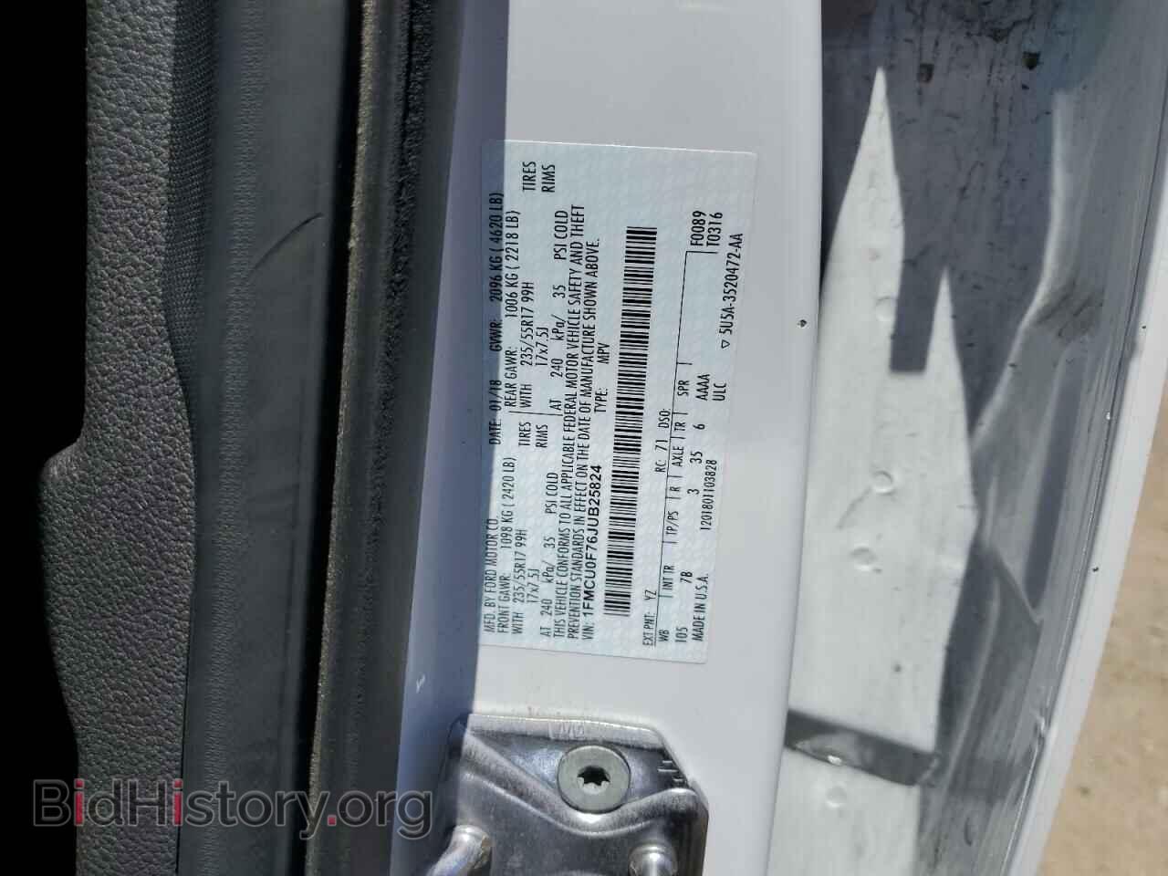 2018 FORD ESCAPE - VIN: 1FMCU0F76JUB25824 - Фото 12