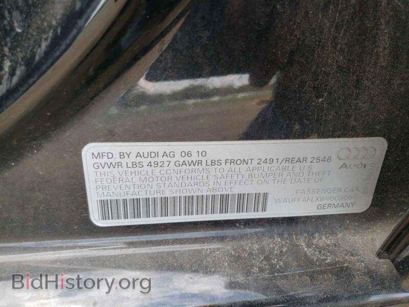 2011 Audi A4 (VIN WAUFFAFLXBN003054) — фото 10 из 10