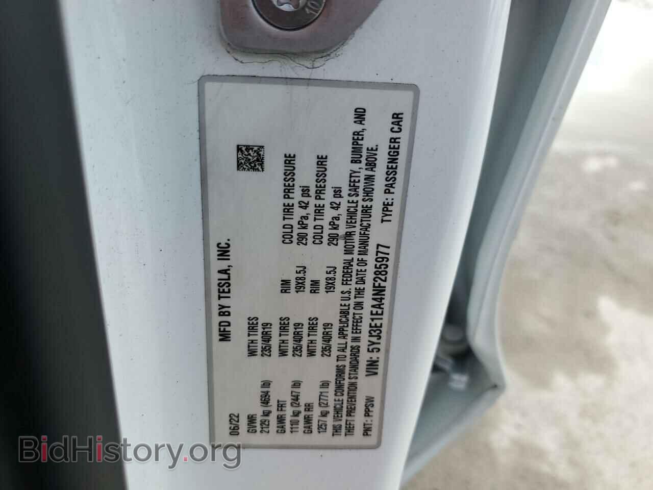 2022 TESLA MODEL 3 - VIN: 5YJ3E1EA4NF285977 - Фото 12