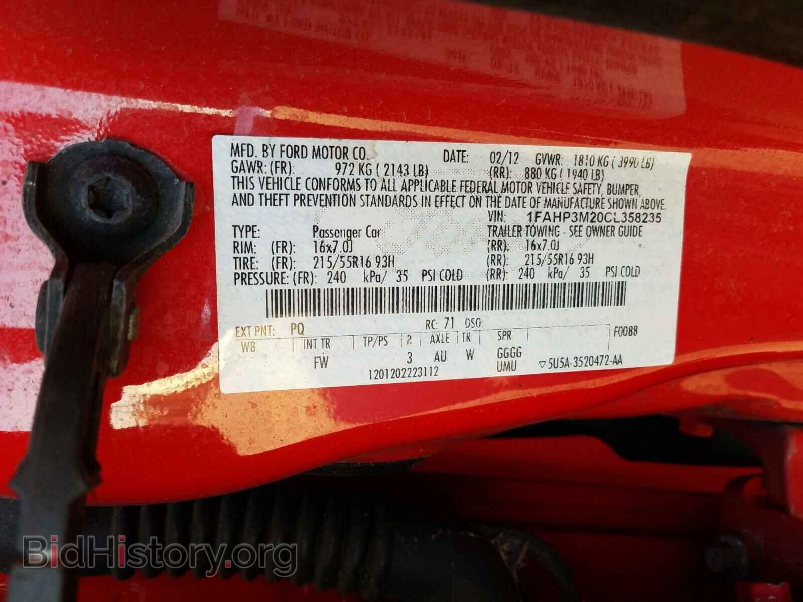 2012 FORD FOCUS - VIN: 1FAHP3M20CL358235 - Фото 10