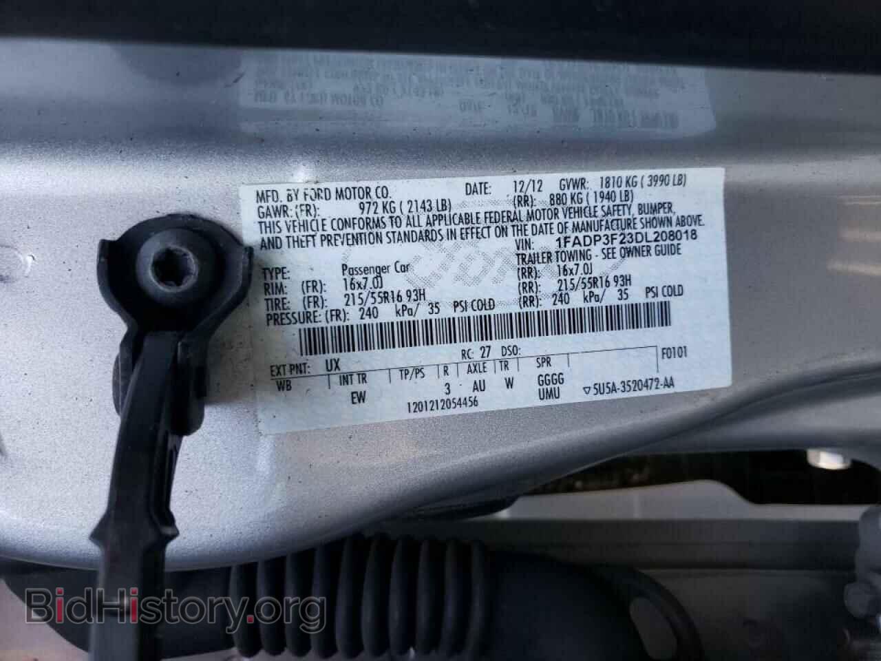 2013 FORD FOCUS - VIN: 1FADP3F23DL208018 - Фото 10