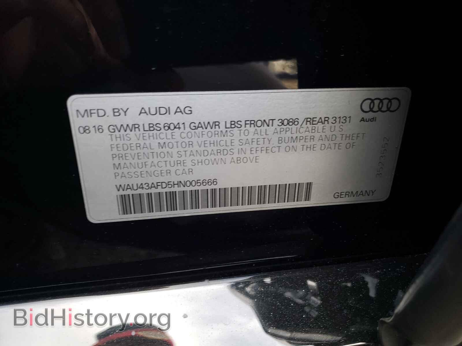 2017 AUDI A8 - VIN: WAU43AFD5HN005666 - Фото 10