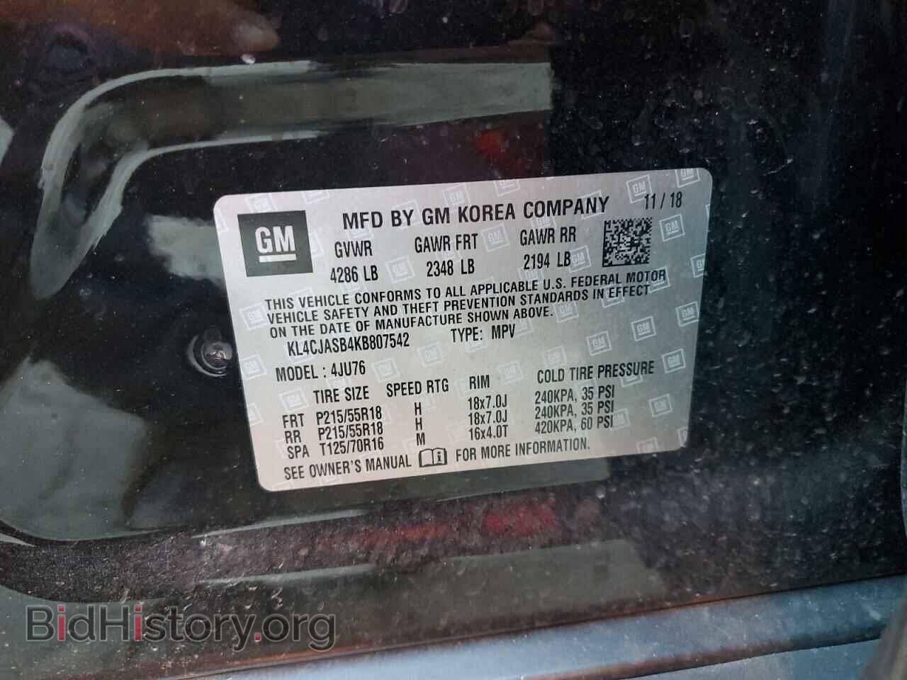 2019 BUICK ENCORE - VIN: KL4CJASB4KB807542 - Photo 10