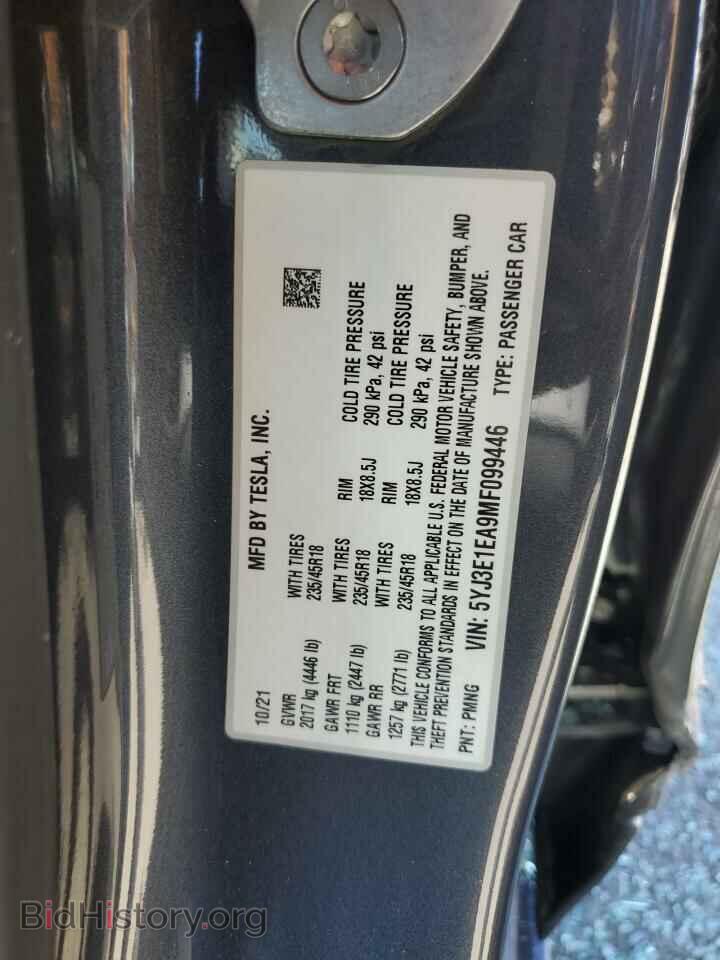 2021 TESLA MODEL 3 - VIN: 5YJ3E1EA9MF099446 - Фото 12