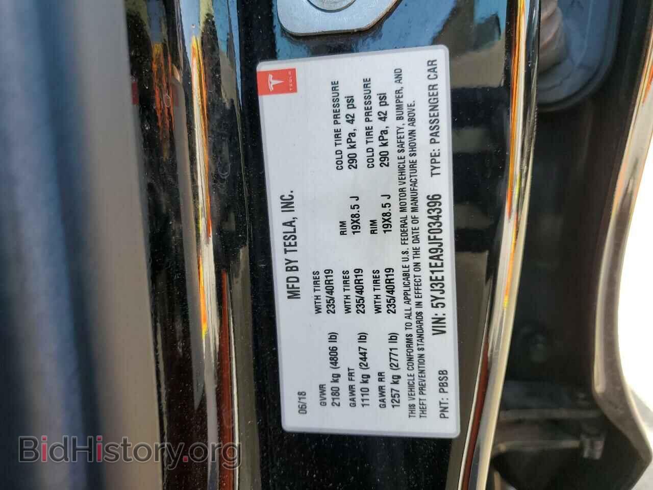 2018 TESLA MODEL 3 - VIN: 5YJ3E1EA9JF034396 - Фото 12