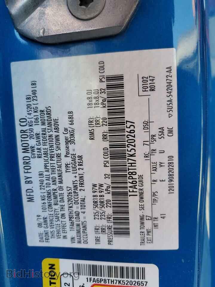 2019 FORD ALL Models - VIN: 1FA6P8TH7K5202657 - Photo 12