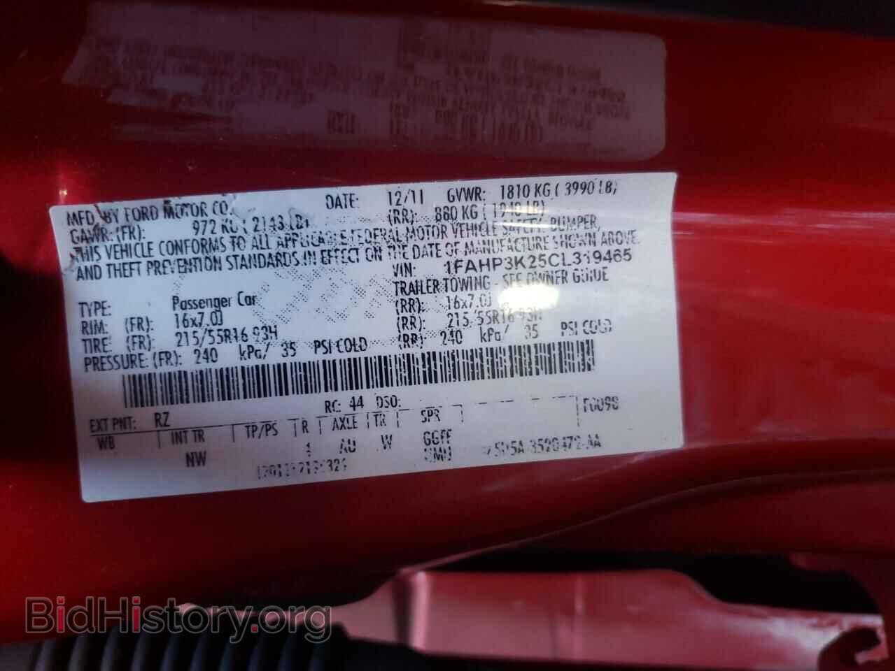 2012 FORD FOCUS - VIN: 1FAHP3K25CL319465 - Фото 10