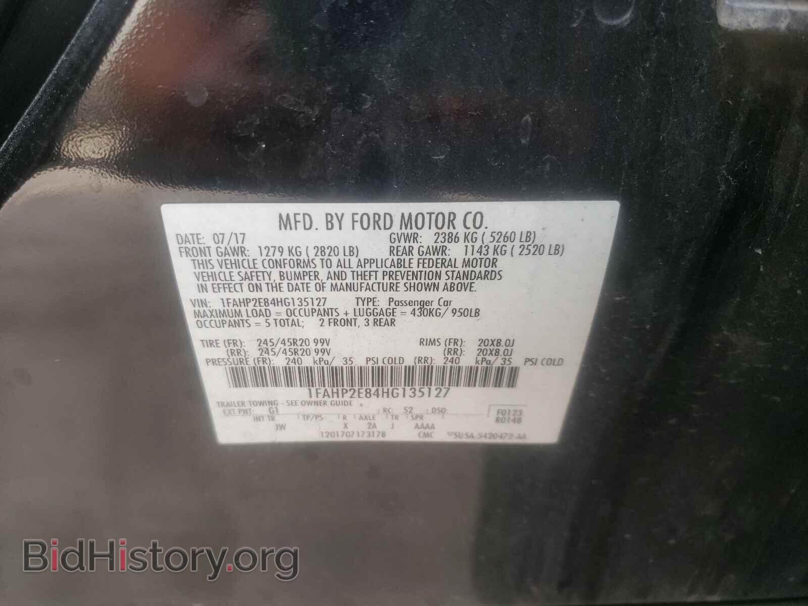 2017 FORD TAURUS - VIN: 1FAHP2E84HG135127 - Photo 10