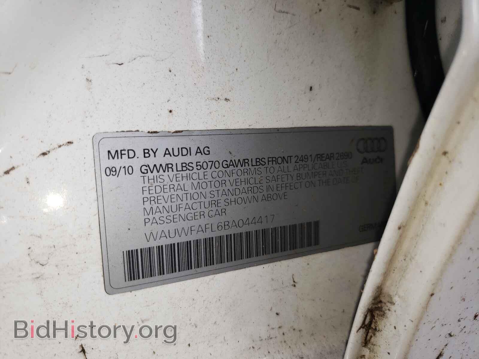 2011 AUDI A4 - VIN: WAUWFAFL6BA044417 - Photo 10