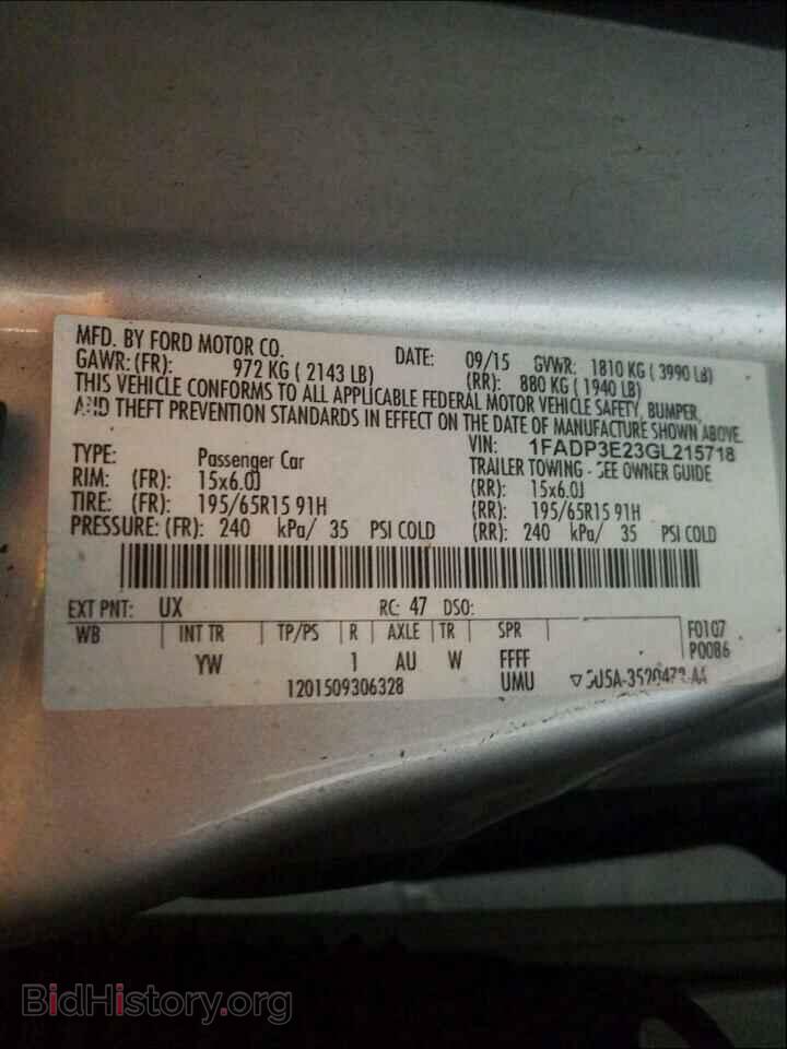 2016 FORD FOCUS - VIN: 1FADP3E23GL215718 - Photo 10
