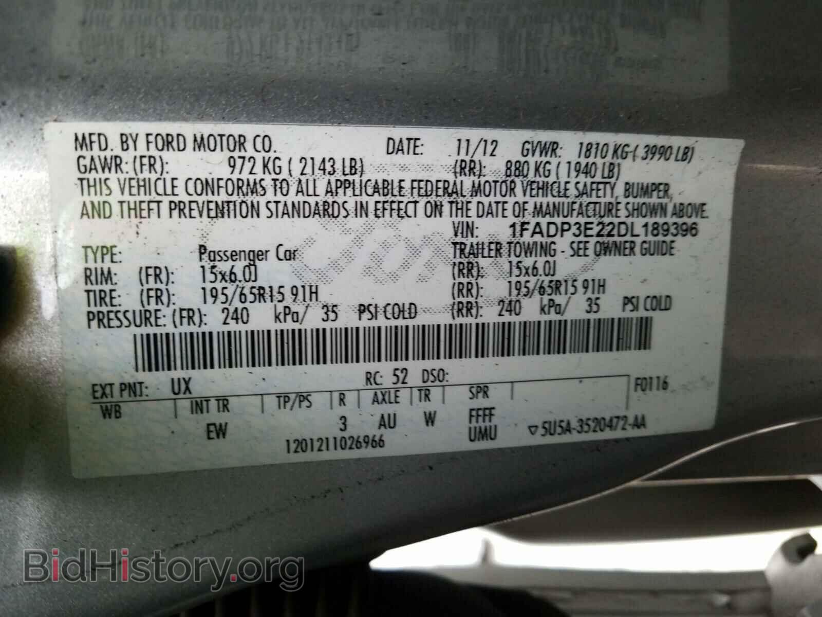 2013 FORD FOCUS - VIN: 1FADP3E22DL189396 - Photo 10