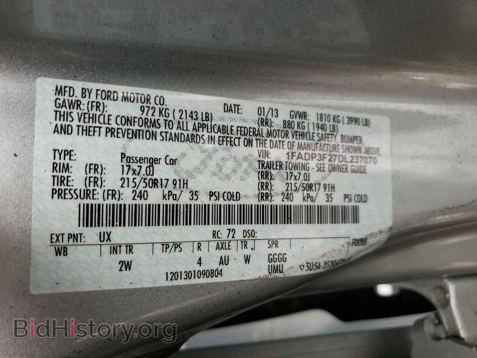 2013 FORD FOCUS - VIN: 1FADP3F27DL237070 - Photo 10