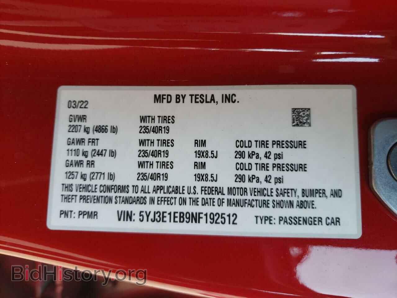 2022 TESLA MODEL 3 - VIN: 5YJ3E1EB9NF192512 - Photo 10