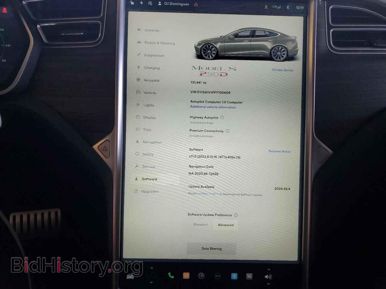 2015 TESLA MODEL S - VIN: 5YJSA1V41FF100609 - Photo 9