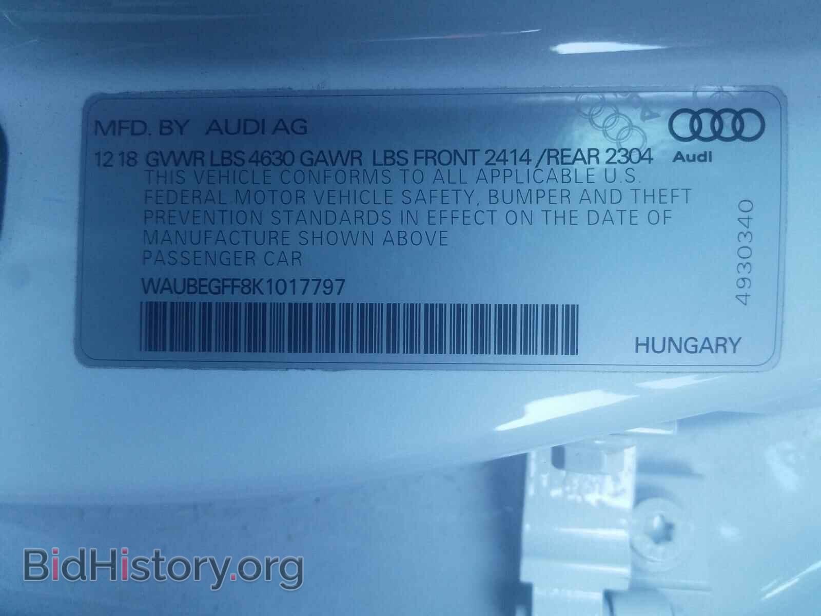 2019 AUDI A3 - VIN: WAUBEGFF8K1017797 - Photo 10