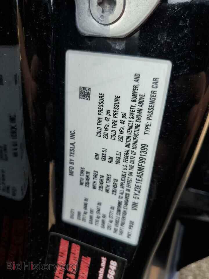 2021 TESLA MODEL 3 - VIN: 5YJ3E1EA5MF991399 - Фото 12