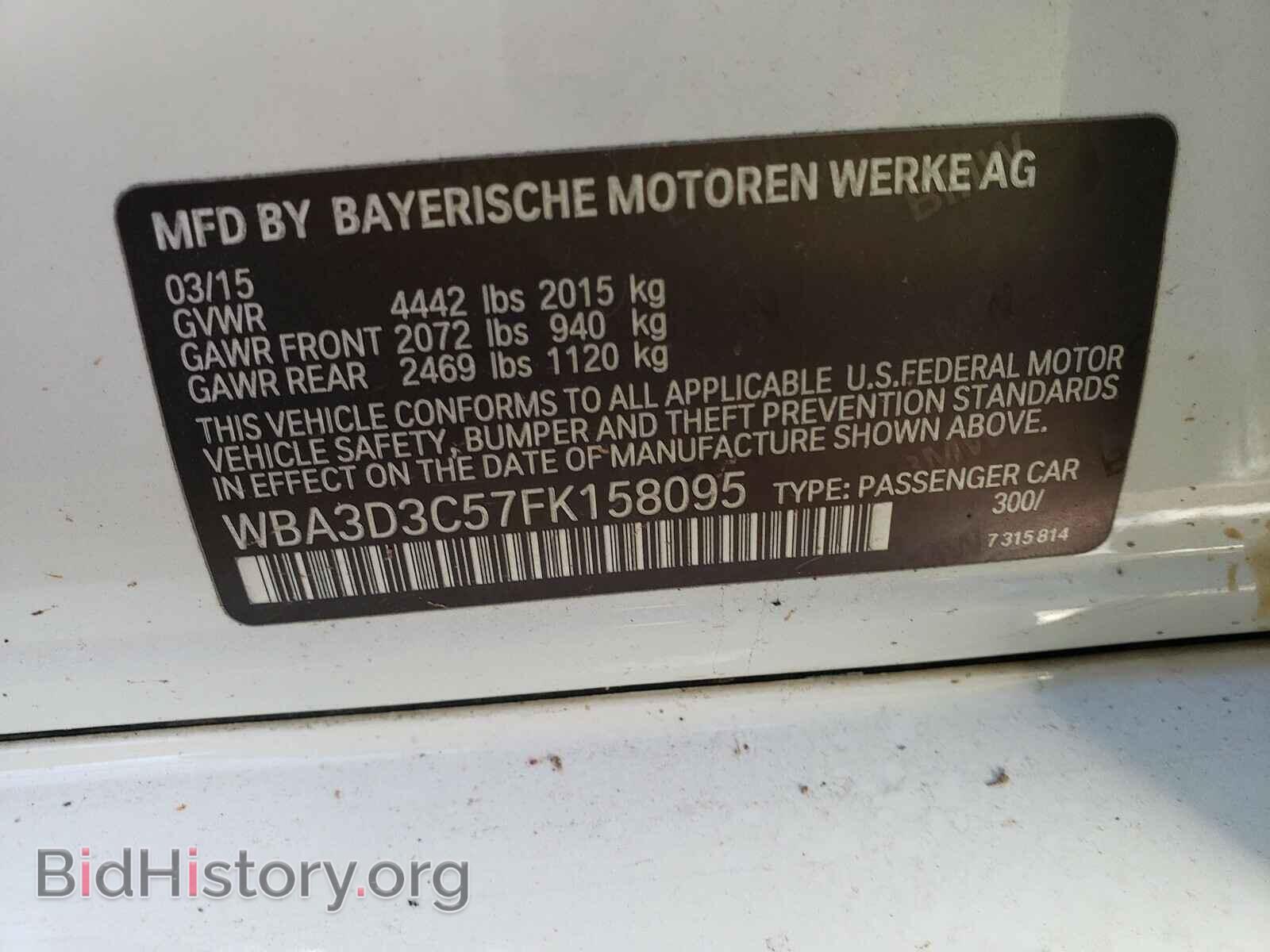 2015 BMW 3 SERIES - VIN: WBA3D3C57FK158095 - Фото 10