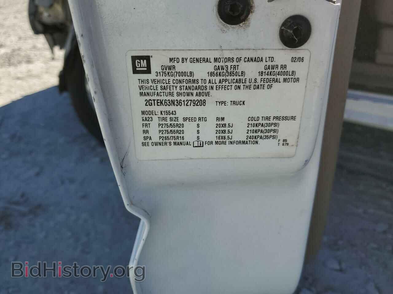 2006 GMC SIERRA - VIN: 2GTEK63N361279208 - Фото 10