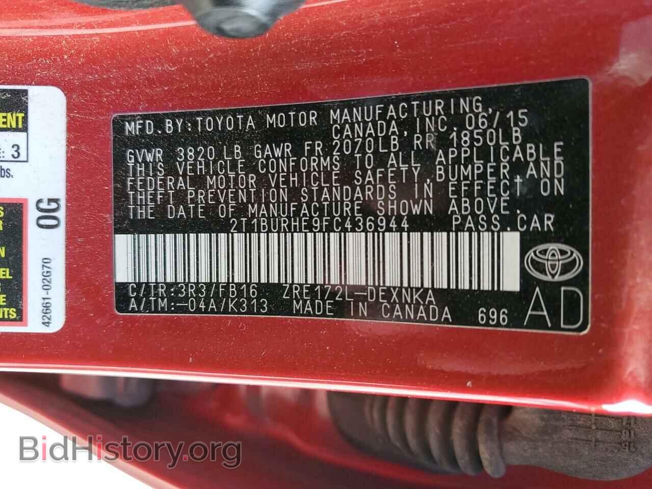 2015 TOYOTA COROLLA - VIN: 2T1BURHE9FC436944 - Photo 10