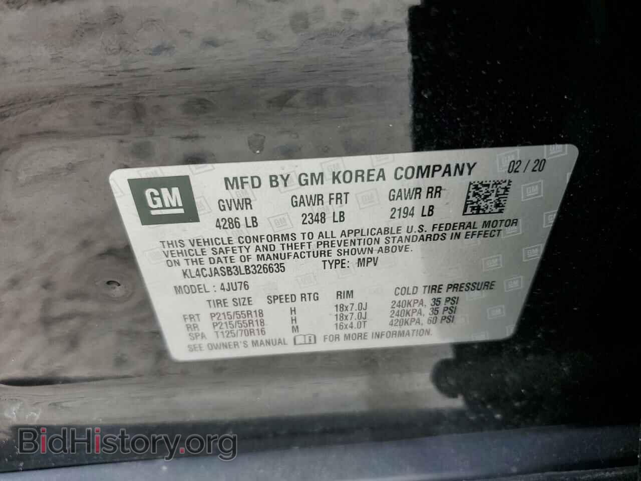 2020 BUICK ENCORE - VIN: KL4CJASB3LB326635 - Фото 12