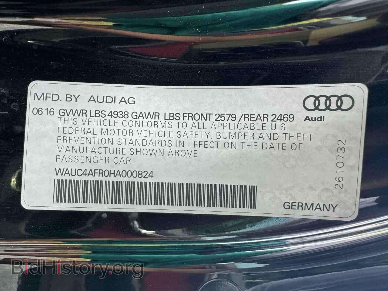 2017 AUDI S5/RS5 - VIN: WAUC4AFR0HA000824 - Фото 10