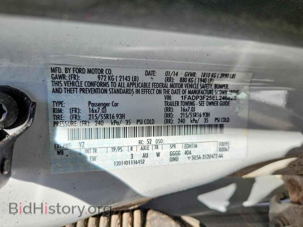 2014 FORD FOCUS - VIN: 1FADP3F25EL246822 - Фото 12
