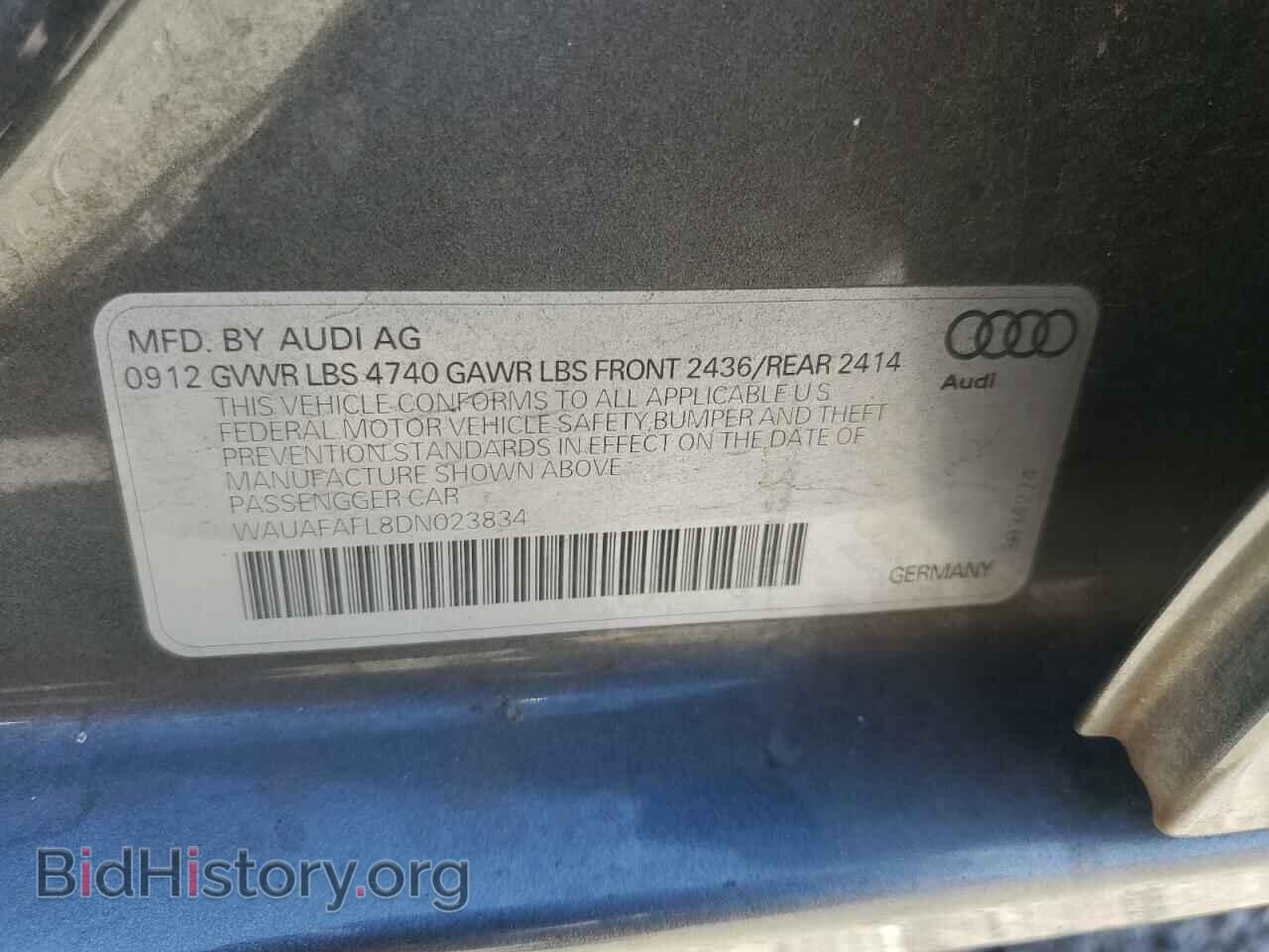 2013 AUDI A4 - VIN: WAUAFAFL8DN023834 - Photo 12