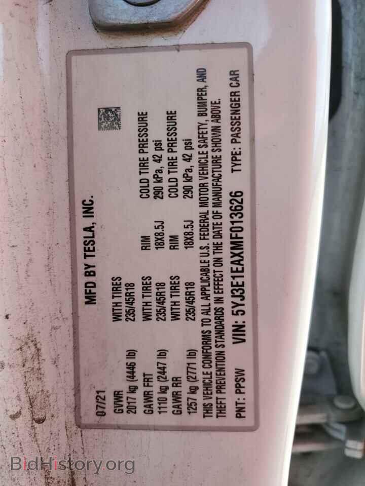 2021 TESLA MODEL 3 - VIN: 5YJ3E1EAXMF013626 - Photo 13