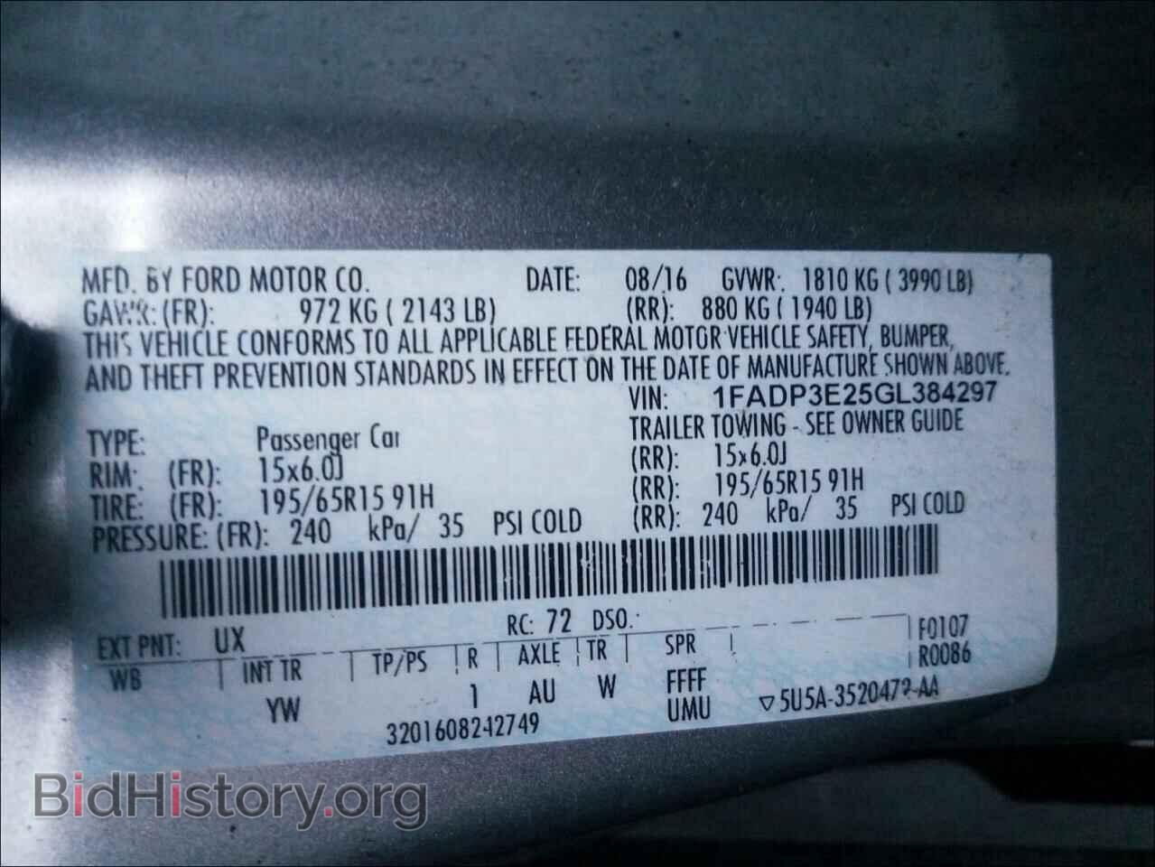 2016 FORD FOCUS - VIN: 1FADP3E25GL384297 - Фото 10