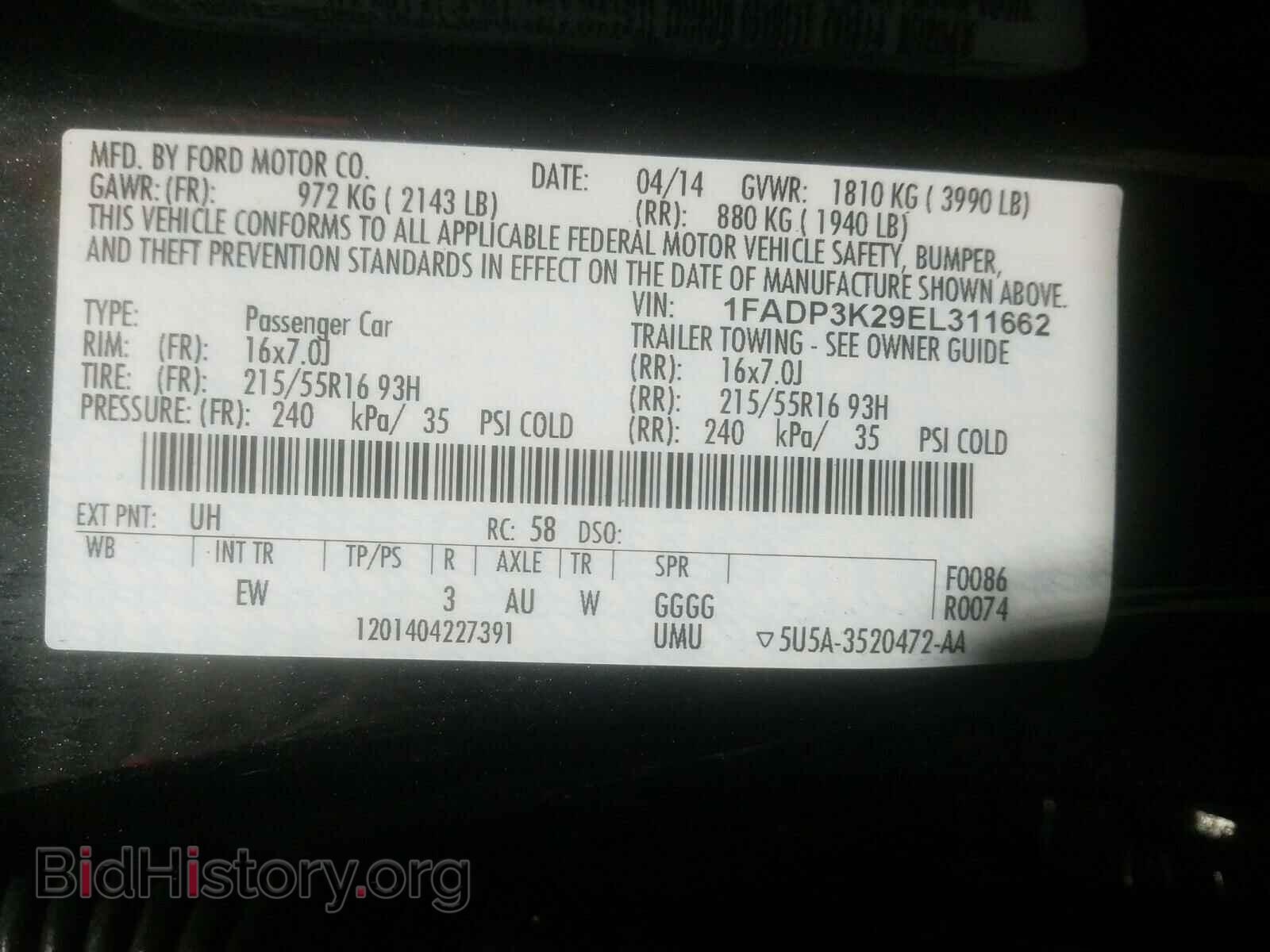2014 FORD FOCUS - VIN: 1FADP3K29EL311662 - Photo 10