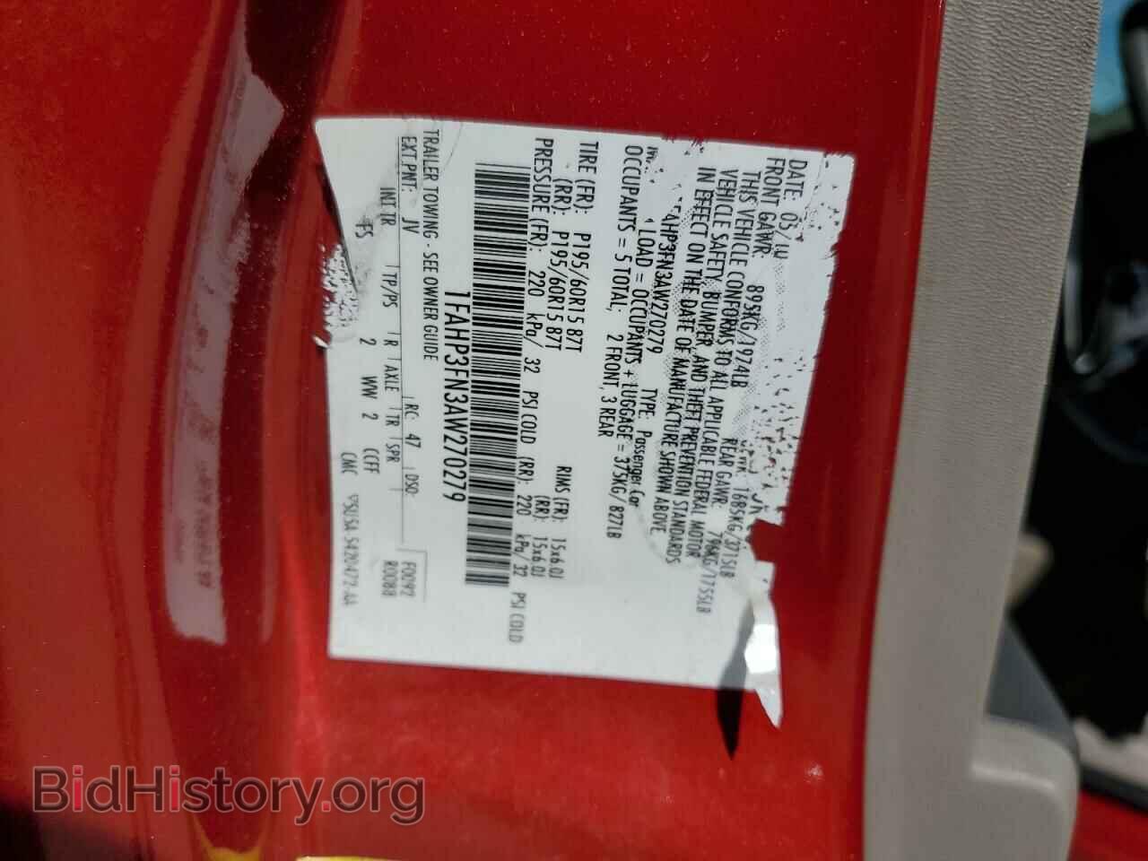 2010 FORD FOCUS - VIN: 1FAHP3FN3AW270279 - Фото 10