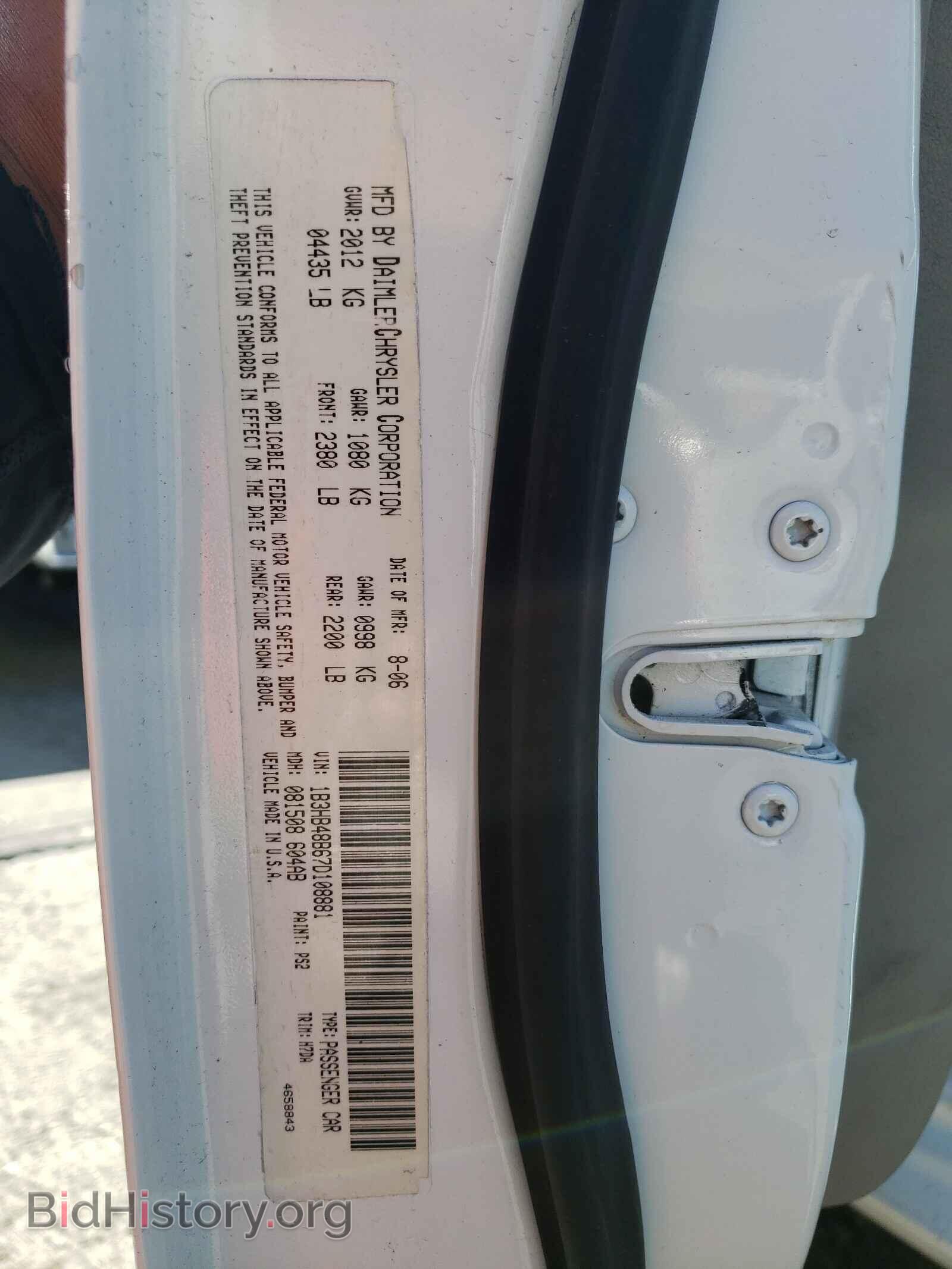 2007 DODGE CALIBER - VIN: 1B3HB48B67D108881 - Photo 10