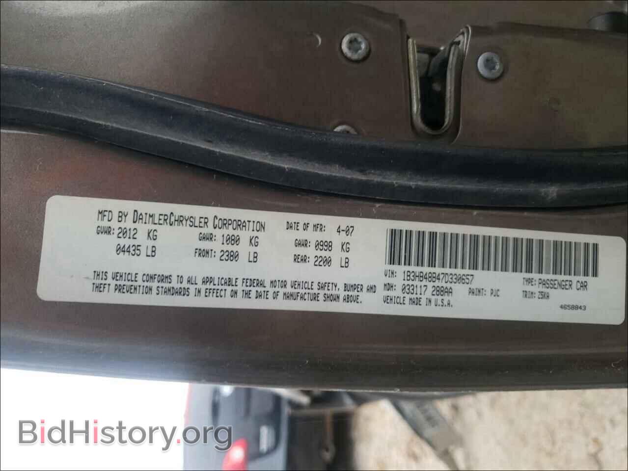 2007 DODGE CALIBER - VIN: 1B3HB48B47D330657 - Photo 10