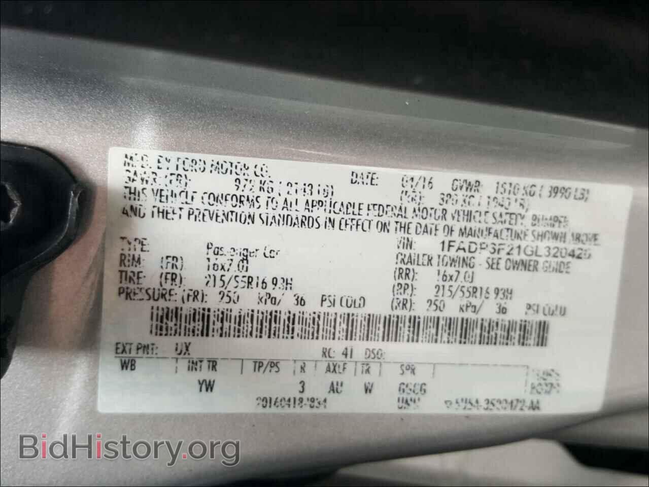 2016 FORD FOCUS - VIN: 1FADP3F21GL320420 - Фото 10