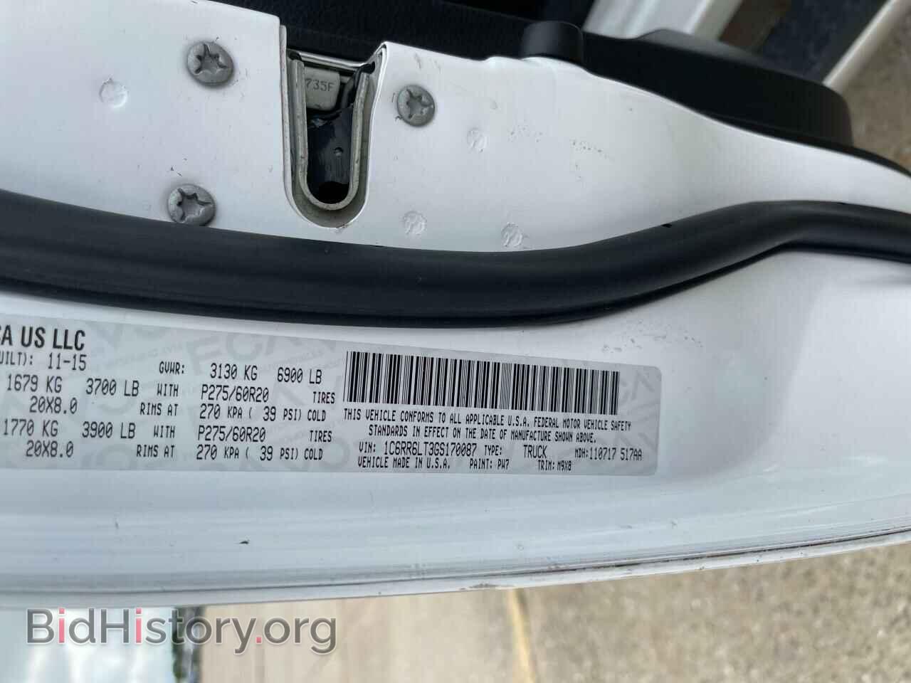 2016 RAM 1500 - VIN: 1C6RR6LT3GS170087 - Фото 10